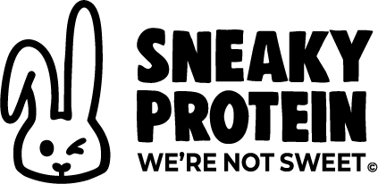 Cheeky Sneaky Rabbit logo, black and white, from the Sneaky Protein Range of Sauces